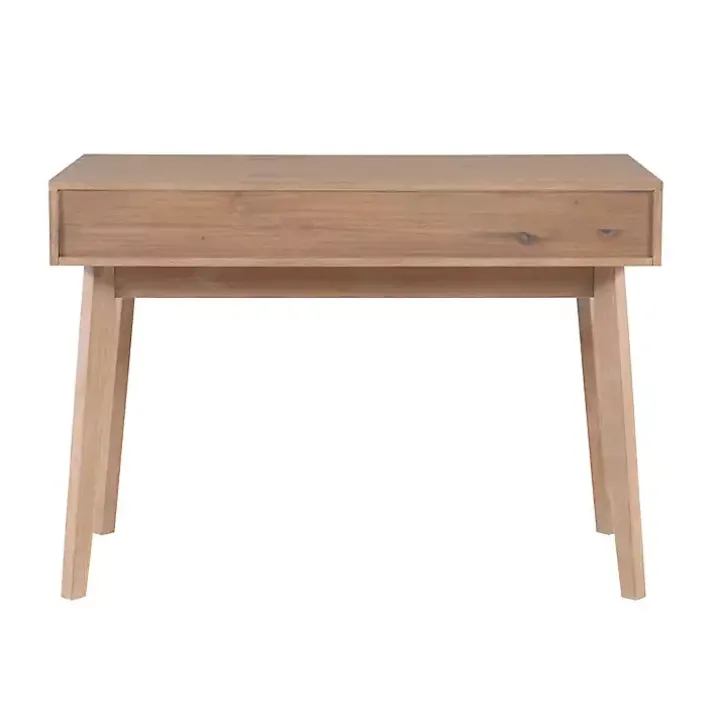 Natural Ripples 2-Drawer Wood Desk