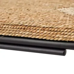 Natural Seagrass and Black Metal C-Table