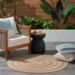 Natural Seagrass Indoor/Outdoor Area Rug, 5x5