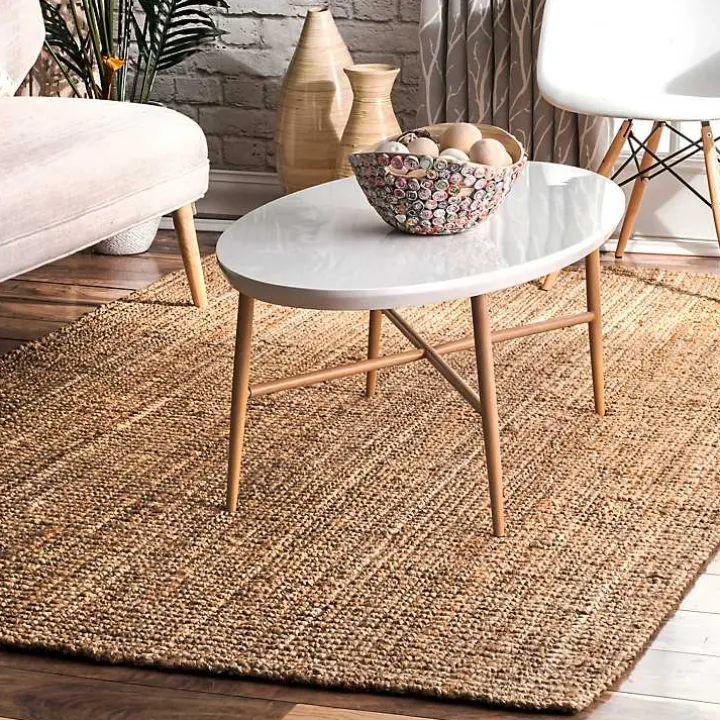 Natural Solid Addy Area Rug, 5x8