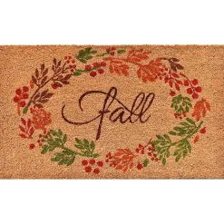 Natural Tan Coir Fall Foliage Doormat