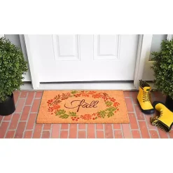 Natural Tan Coir Fall Foliage Doormat