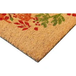 Natural Tan Coir Fall Foliage Doormat