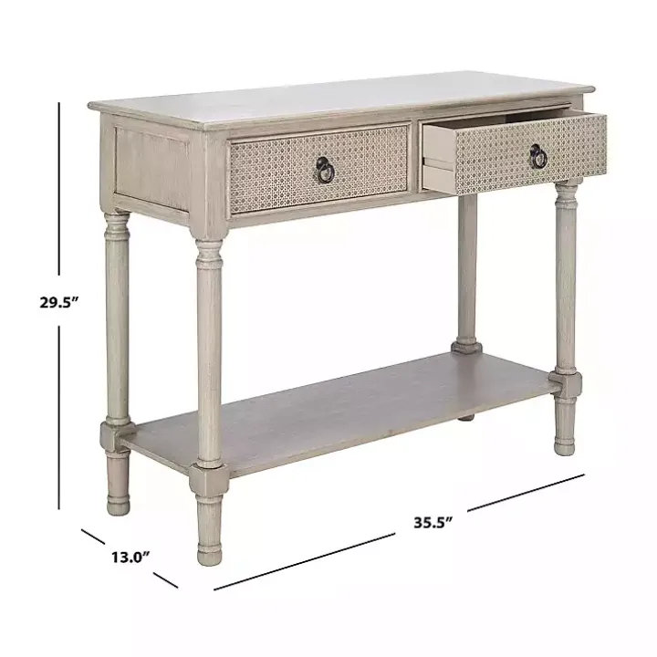 Natural Textured 2-Drawer Console Table