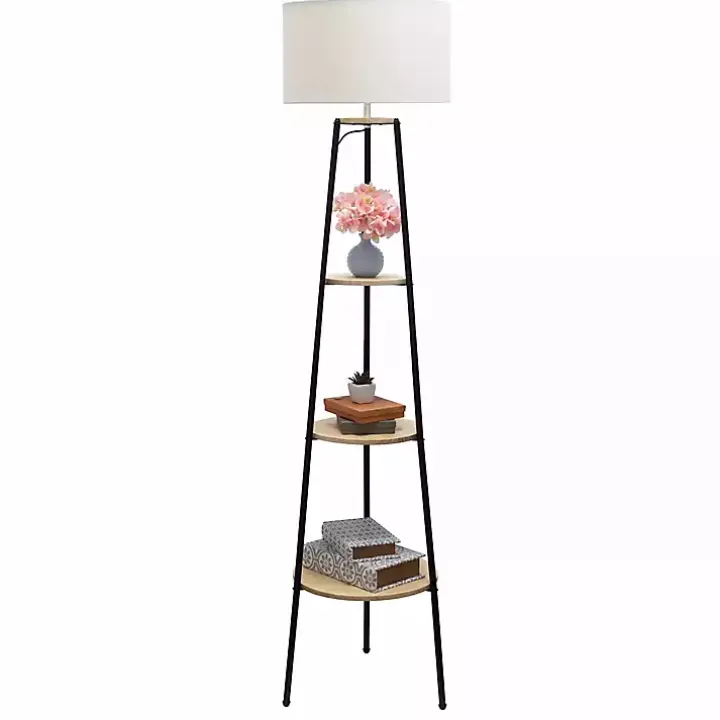 Natural 3-Tier Tripod Floor Lamp