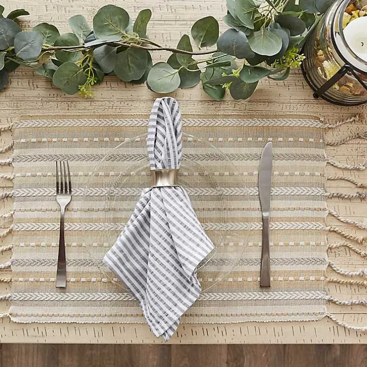 Natural Tonal Stripe Placemats, Set of 6