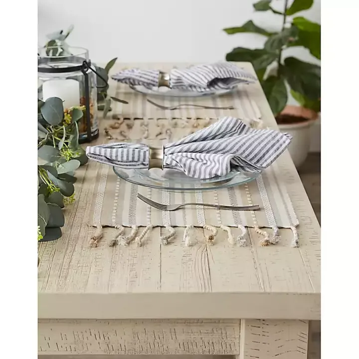 Natural Tonal Stripe Placemats, Set of 6
