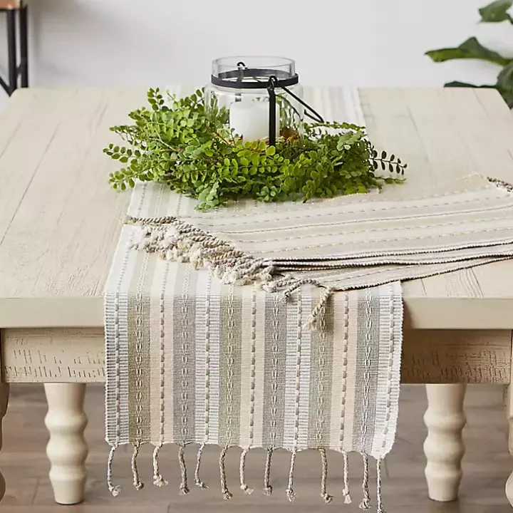 Natural Tonal Stripe Placemats, Set of 6