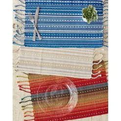 Natural Tonal Stripe Placemats, Set of 6