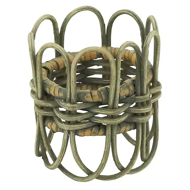 Natural Twisted Rattan Napkin Rings, Set of 4