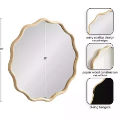 Natural Wavy Scallop Round Wall Mirror