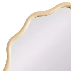 Natural Wavy Scallop Round Wall Mirror