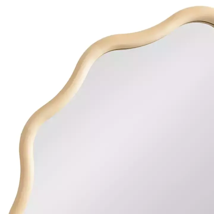 Natural Wavy Scallop Round Wall Mirror