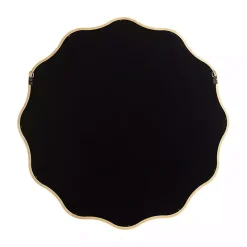 Natural Wavy Scallop Round Wall Mirror