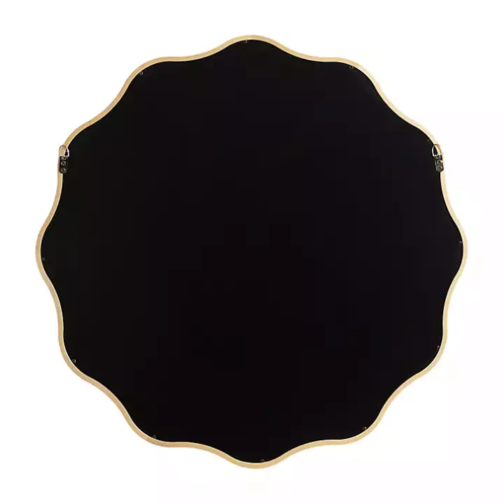 Natural Wavy Scallop Round Wall Mirror