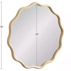 Natural Wavy Scallop Round Wall Mirror