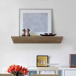 Natural Wedge Wood Small Floating Shelf