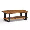 Natural Wood and Metal Coffee Table