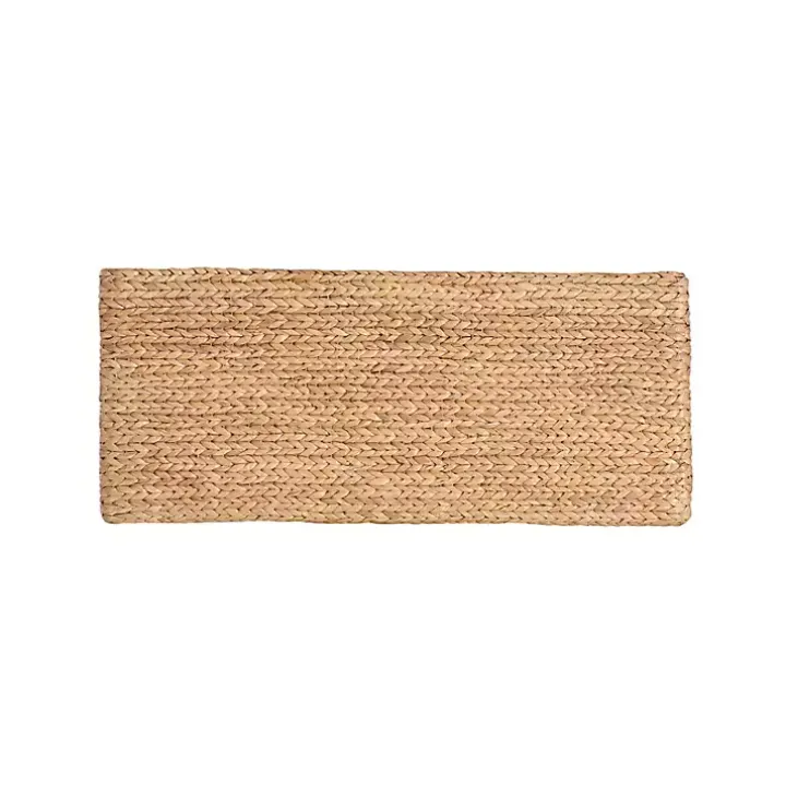 Natural Wood and Woven Hyacinth Bench