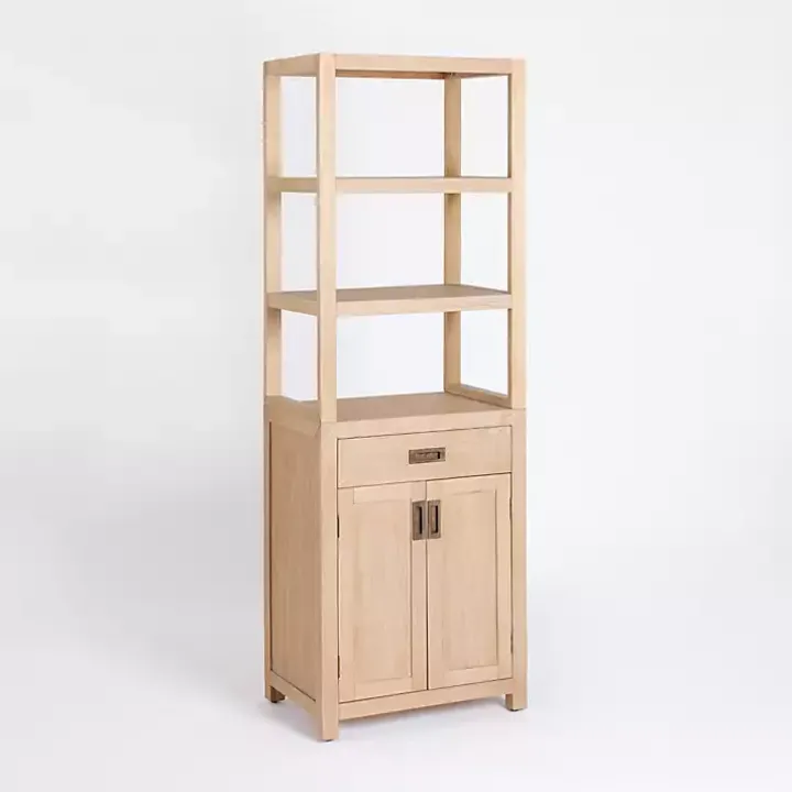 Natural Wood Bookcase Modular Cabinet