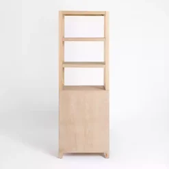 Natural Wood Bookcase Modular Cabinet