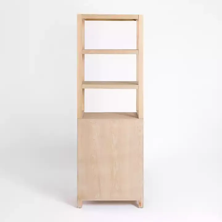 Natural Wood Bookcase Modular Cabinet