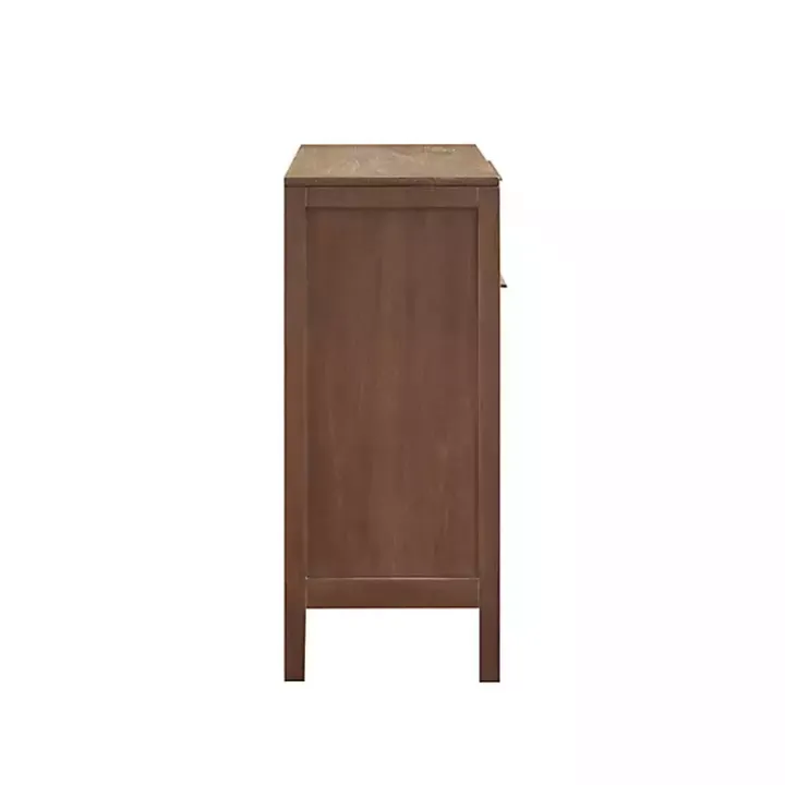 Natural Wood 2-Door Cane Webbing Chest