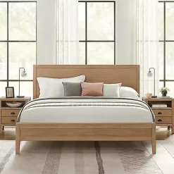 Natural Wood Grain Panel King Bed
