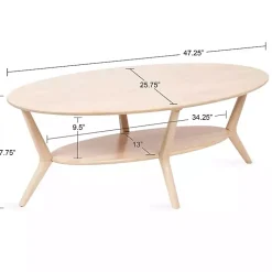 Natural Wood Oval Nile Coffee Table