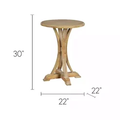 Natural Wooden Arched Base Round Top Accent Table