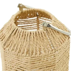 Natural Woven Lantern with Glass Holder, 12in.