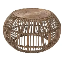 Natural Woven Rattan Round Coffee Table