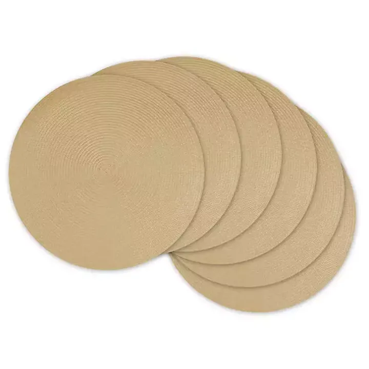 Natural Woven Round Placemats, Set of 6