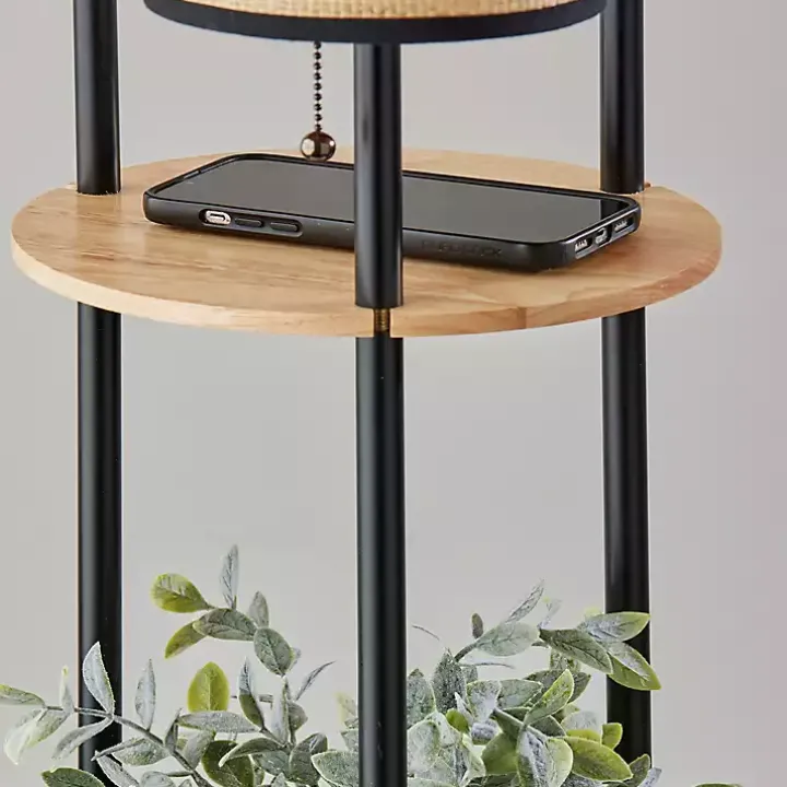Natural Woven Shade Trio Rowan Floor Lamp