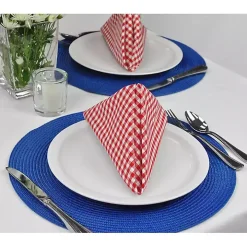 Nautical Blue Solid Round Placemats, Set of 6