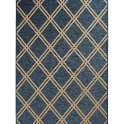 Navy Adelaide Trellis Outdoor Area Rug, 6x9