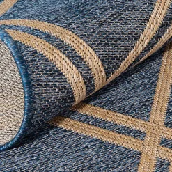 Navy Adelaide Trellis Outdoor Area Rug, 6x9