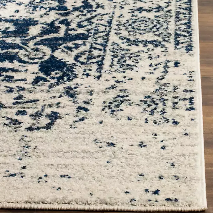 Navy and Cream Madison Distressed Area Rug, 8x10