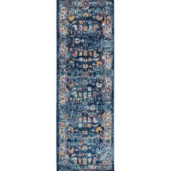 Navy and Orange Bordered Runner, 2x6