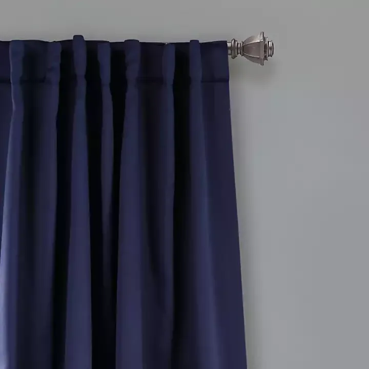 Navy Back Tab Blackout Curtain Panel Set, 84 in.