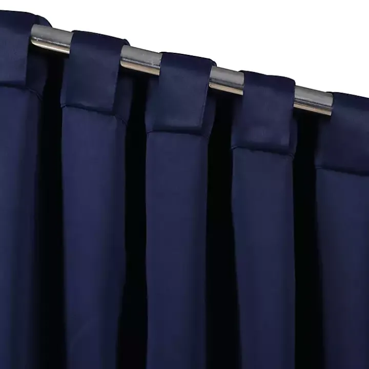 Navy Back Tab Blackout Curtain Panel Set, 84 in.