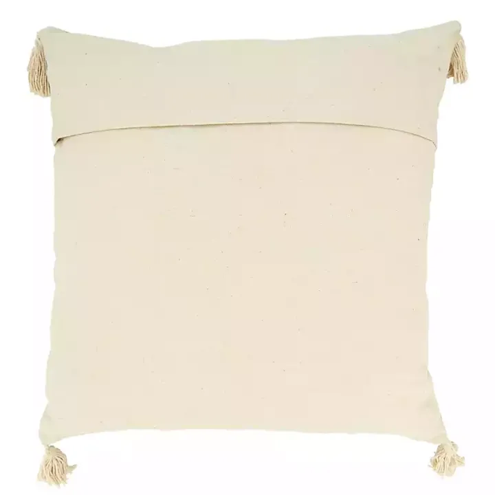 Navy Banded Whipstitch Pillow