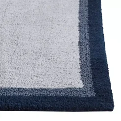 Navy Blue Border Cotton Bath Runner