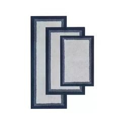Navy Blue Border Cotton Bath Runner