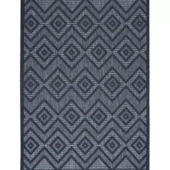 Navy Blue Diamond Indoor/Outdoor Area Rug, 5x7
