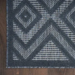 Navy Blue Diamond Indoor/Outdoor Area Rug, 5x7