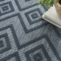 Navy Blue Diamond Indoor/Outdoor Area Rug, 6x9