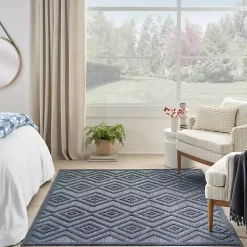 Navy Blue Diamond Indoor/Outdoor Area Rug, 6x9