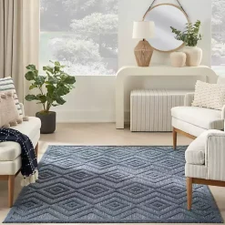 Navy Blue Diamond Indoor/Outdoor Area Rug, 6x9