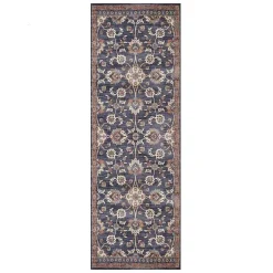 Navy Blue Floral Runner